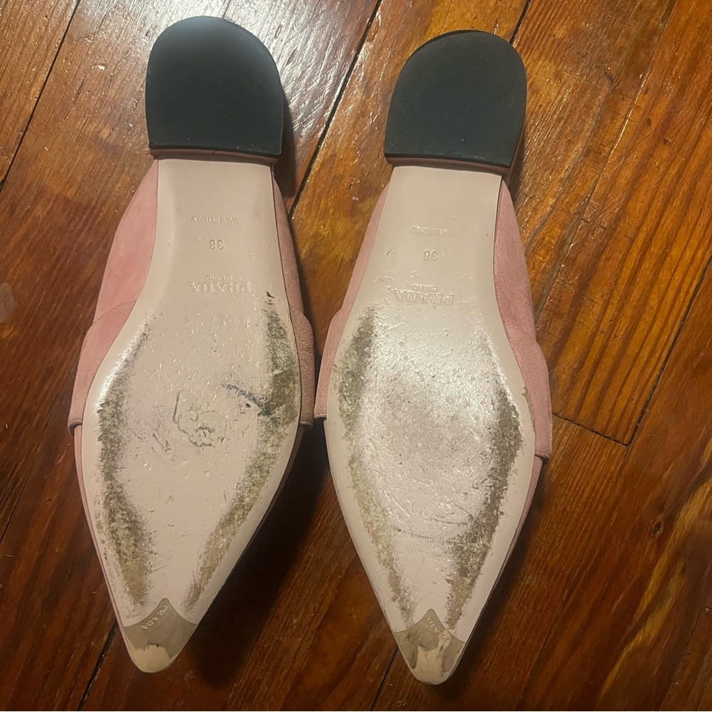 Prada Rose Pink Jeweled Buckle Suede Mule - Picture 7 of 8
